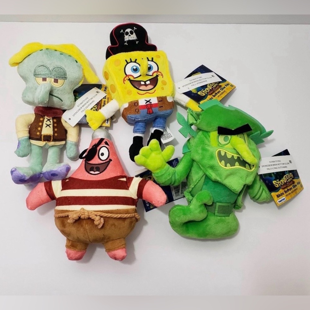 The Spongebob Movie Bikini Bottom Glow Pals Spongebob Squarepants Plush Lot of 4 - Picture 2 of 13